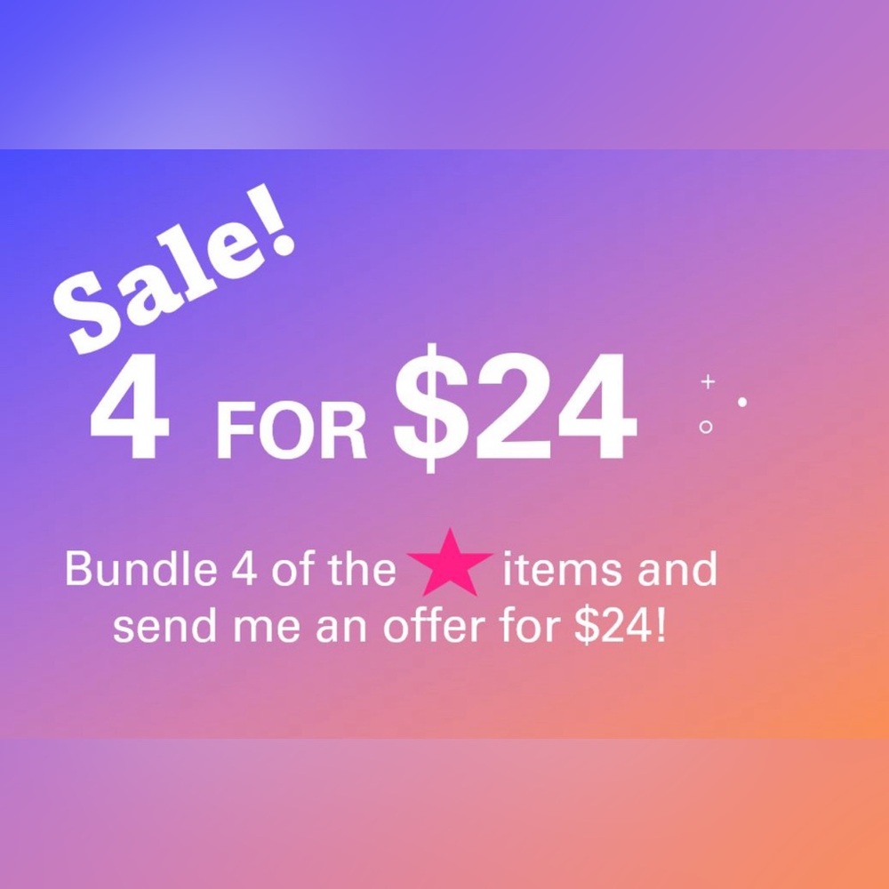 Bundle deal for pink star items! 4 for $24!